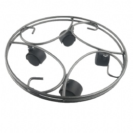 movable metal flower pot holder with wheels